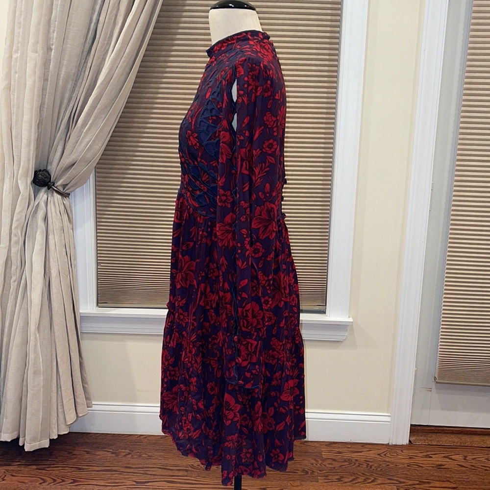 Gorgeous Free People Floral Print Dress With Cutwork Embroidery - Picture 3 of 11
